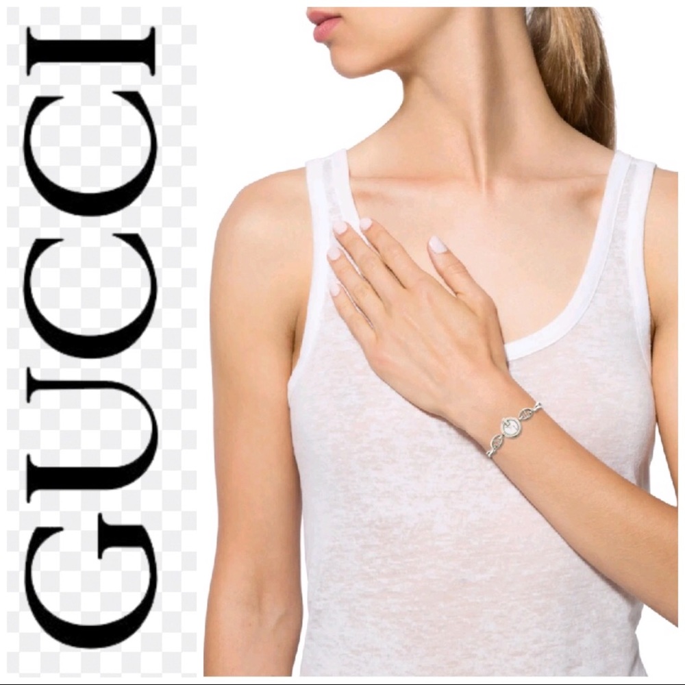 *Timeless Elegant Gucci SS Charms Bracelet Watch*